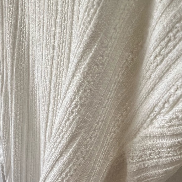 ASTR the Label Tate Bodysuit White Textured Pointelle Size Medium - Picture 5 of 10